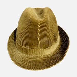 Vintage Boston Wide Wale Corduroy Fedora Hat Size 47 Banded with Brim 🤎💛